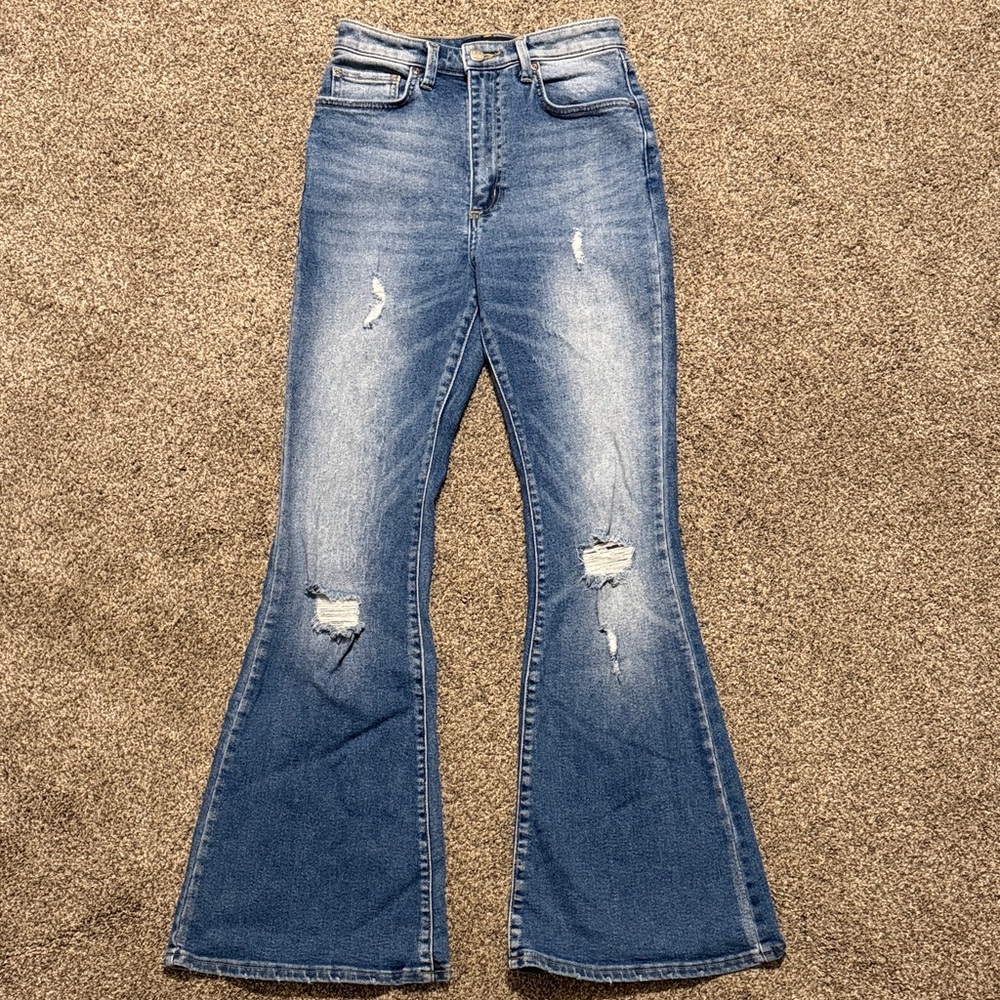 Lee Women's Distressed Blue Flare Jeans size 28